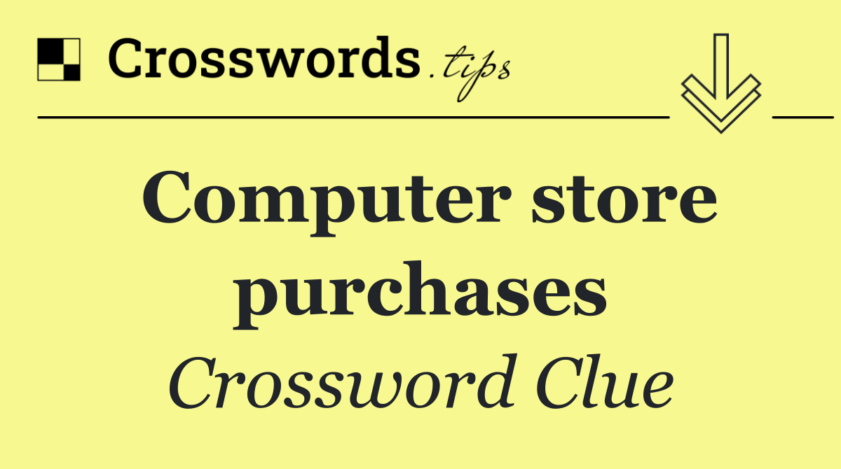 Computer store purchases