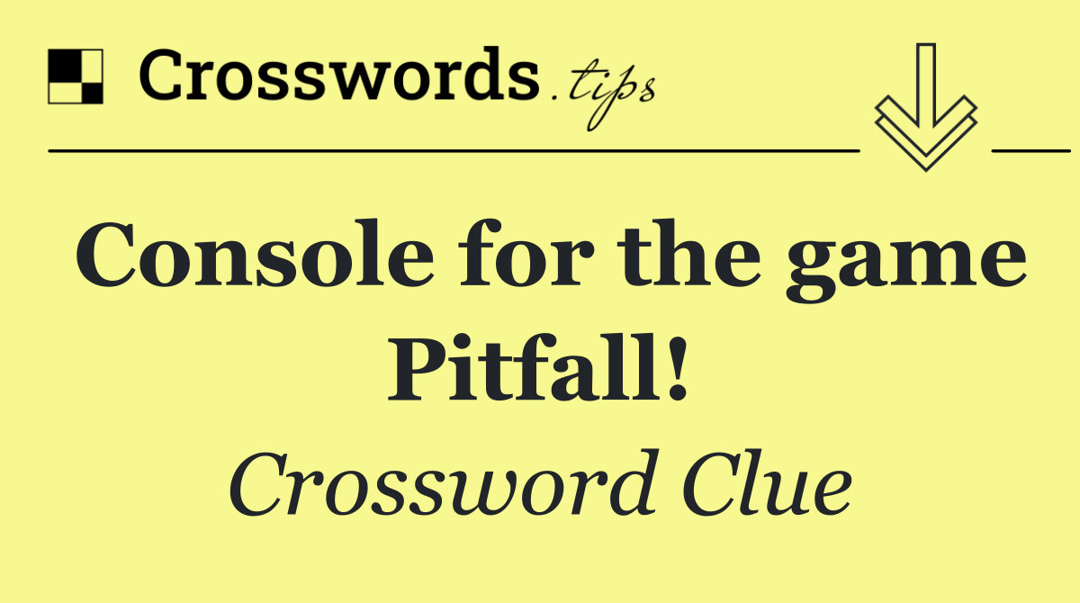 Console for the game Pitfall!