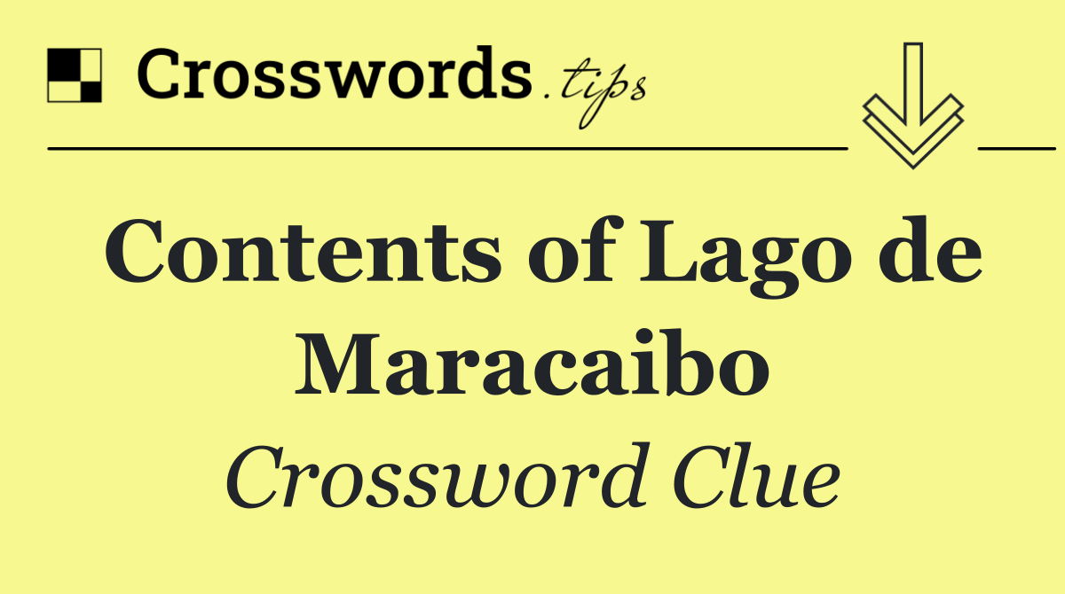 Contents of Lago de Maracaibo