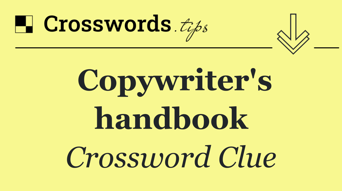 Copywriter's handbook