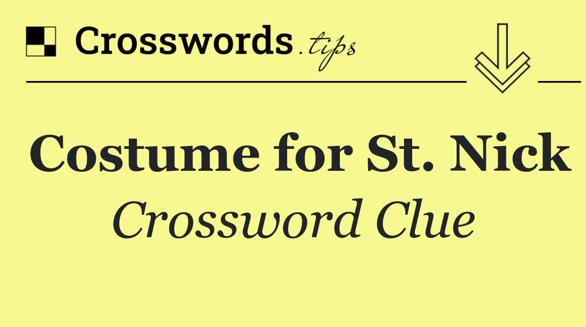 Costume for St. Nick