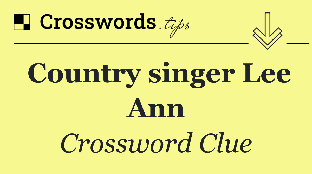 Country singer Lee Ann