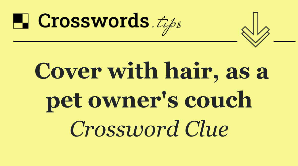 Cover with hair, as a pet owner's couch