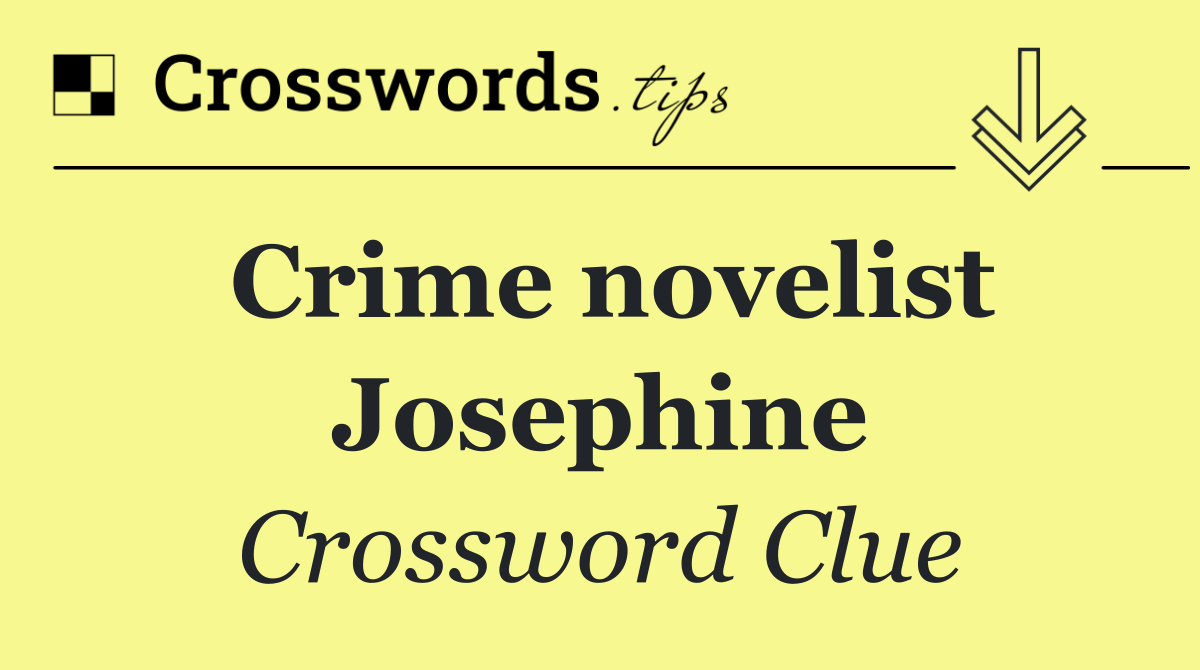 Crime novelist Josephine