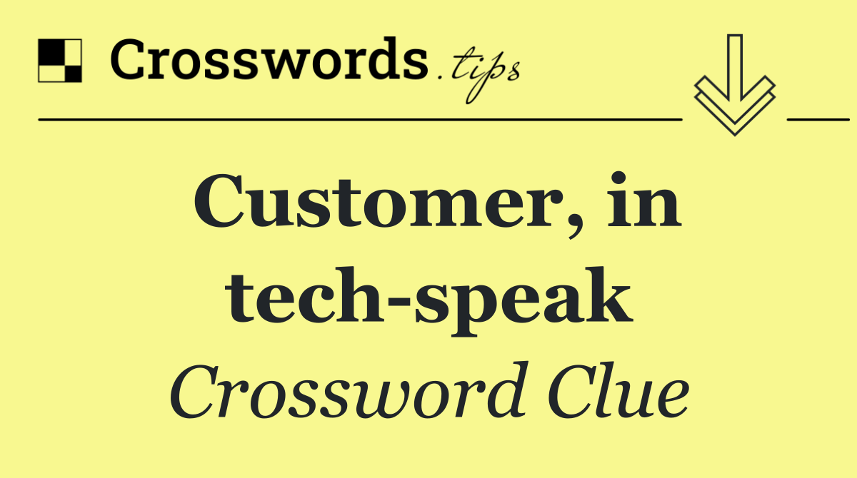 Customer, in tech speak
