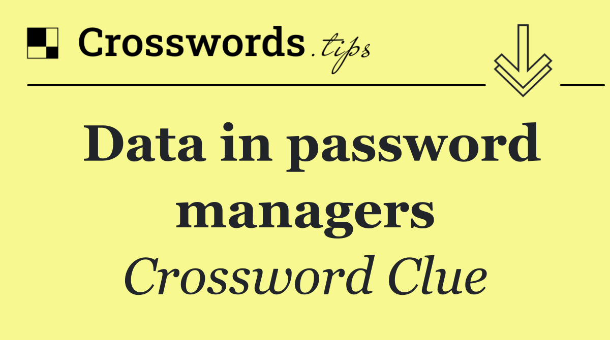 Data in password managers