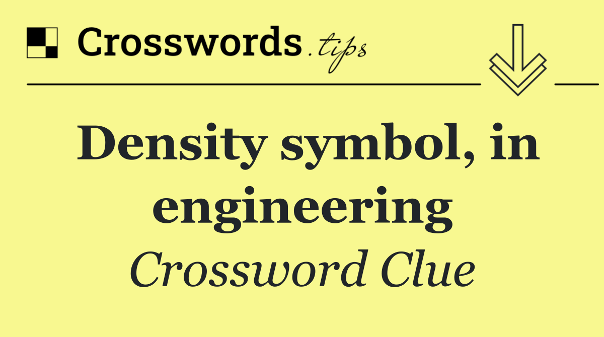 Density symbol, in engineering