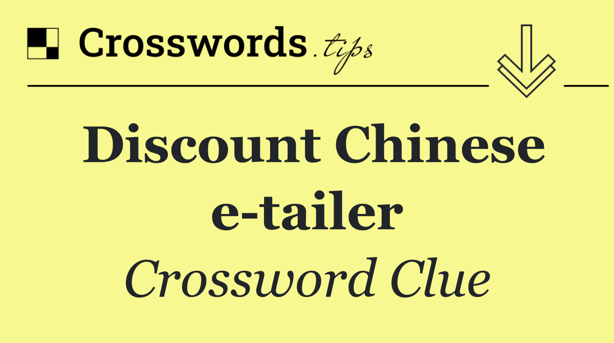 Discount Chinese e tailer