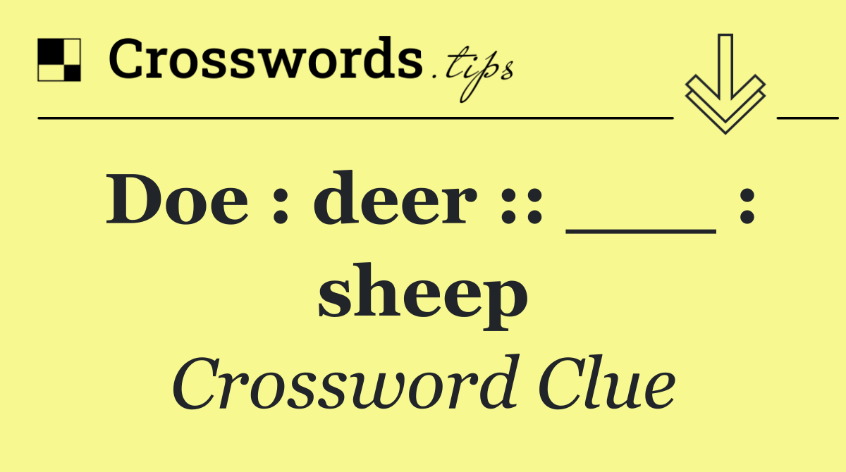 Doe : deer :: ___ : sheep