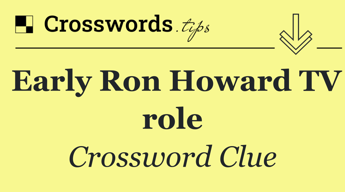 Early Ron Howard TV role