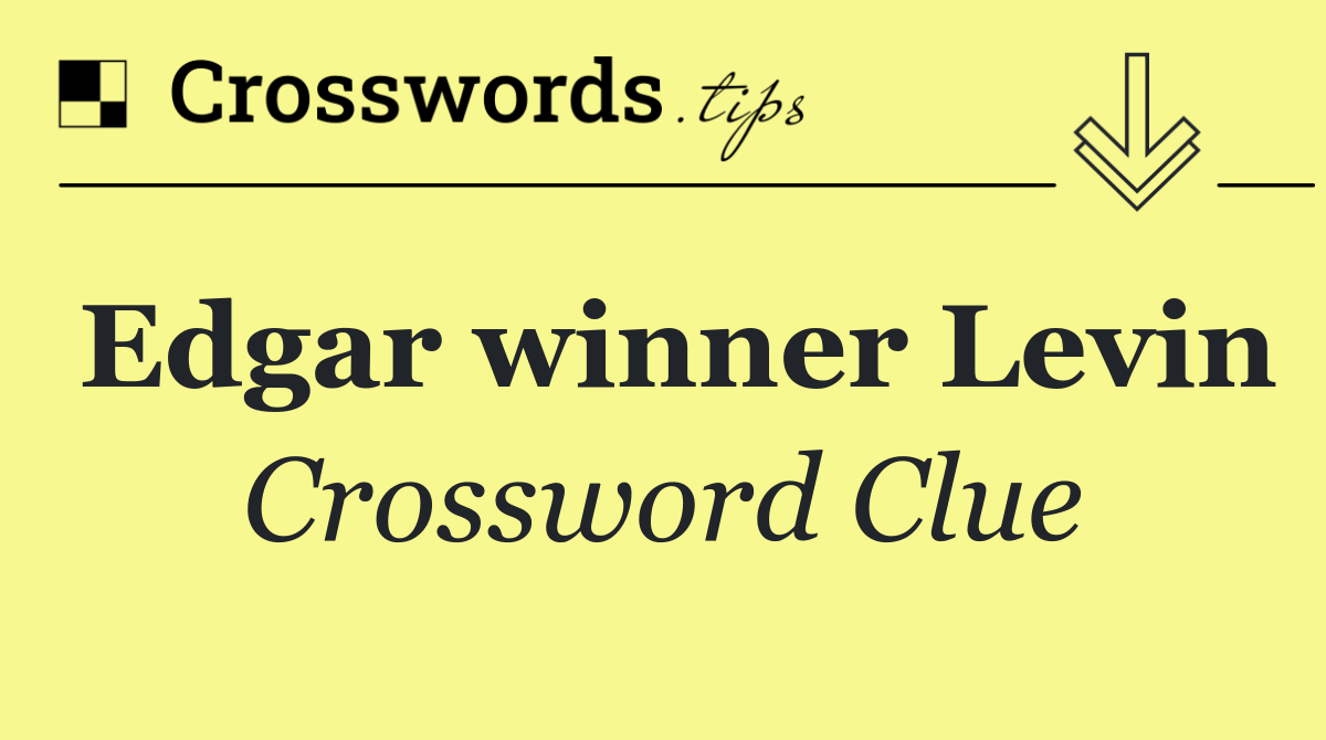 Edgar winner Levin