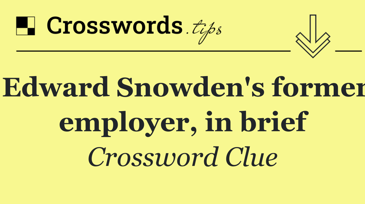 Edward Snowden's former employer, in brief