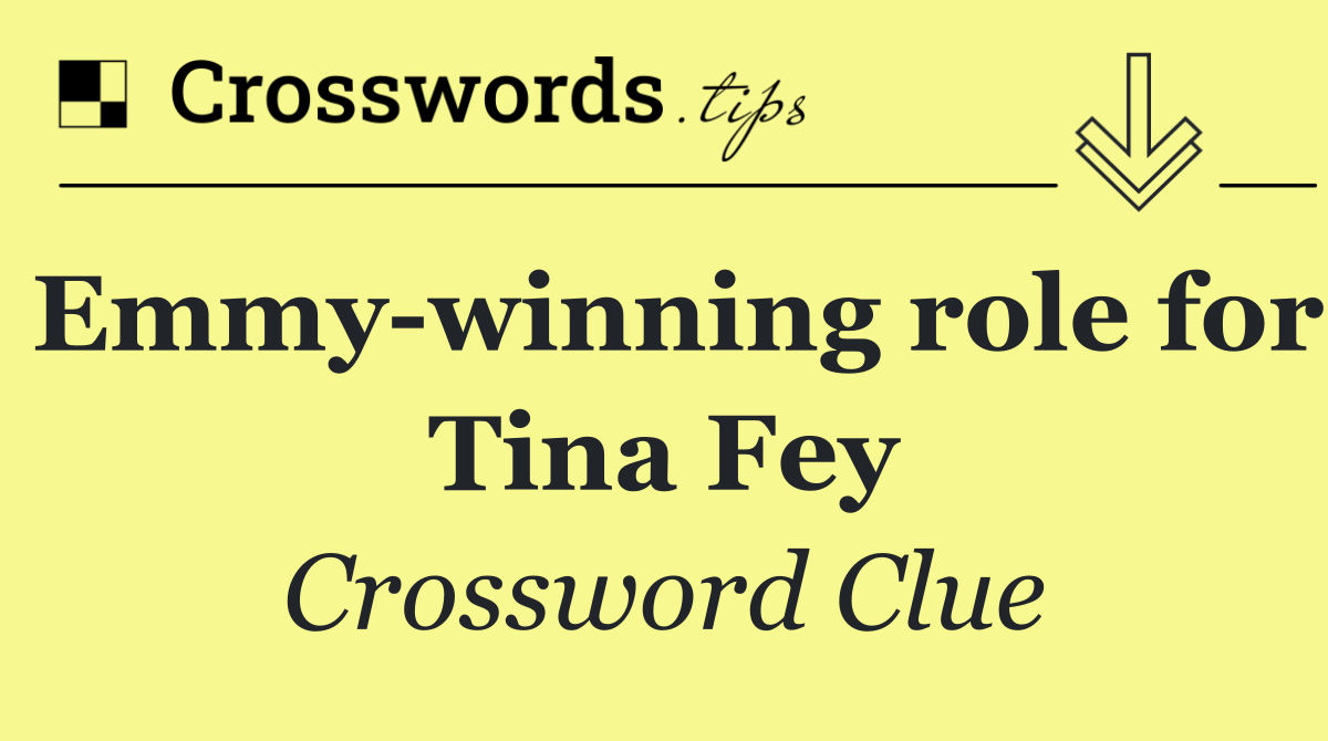 Emmy winning role for Tina Fey