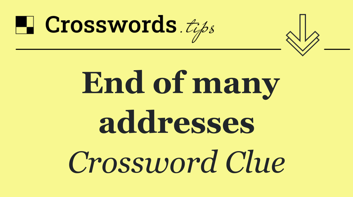 End of many addresses