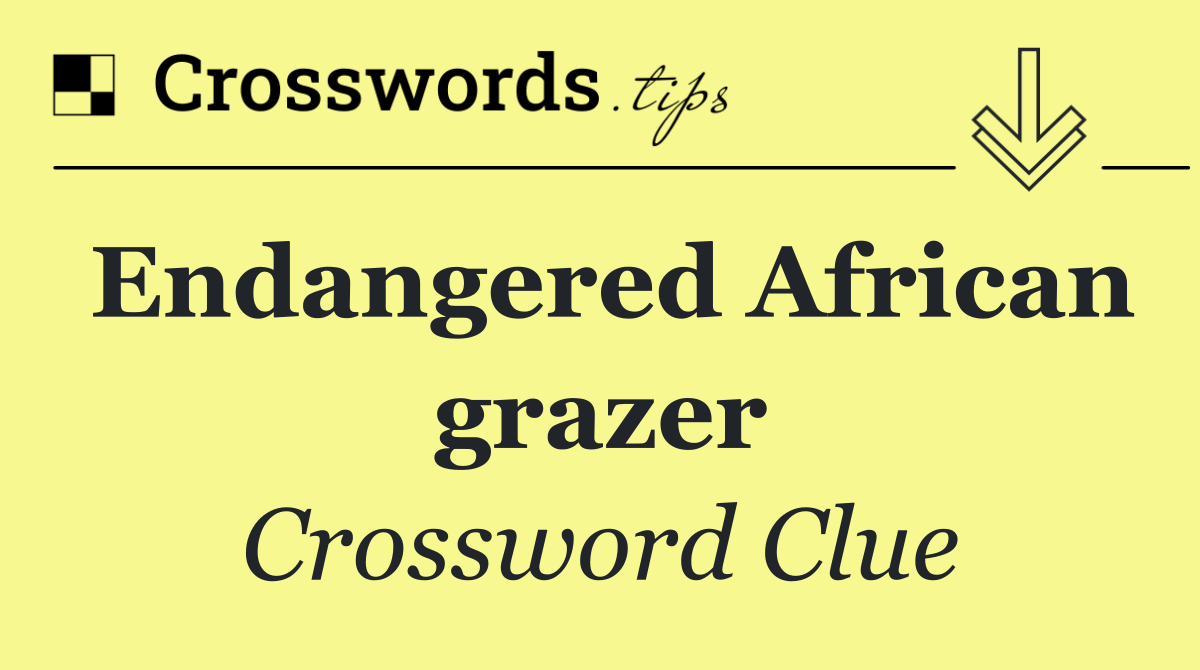 Endangered African grazer