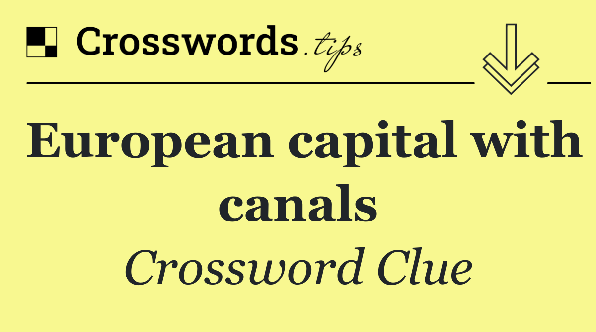 European capital with canals