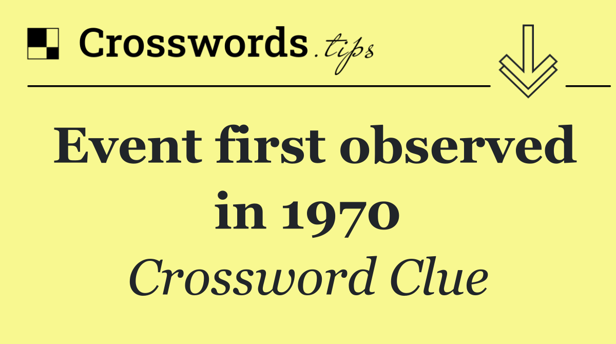 Event first observed in 1970