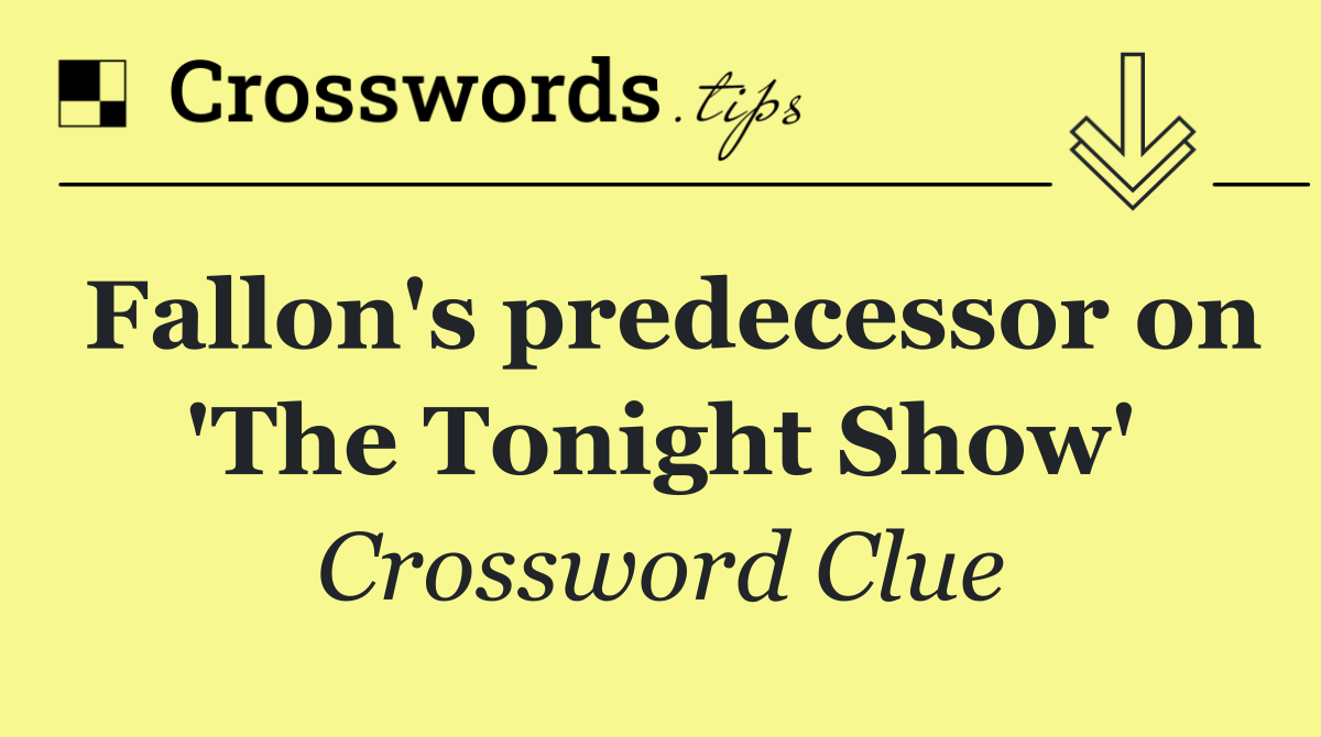 Fallon's predecessor on 'The Tonight Show'
