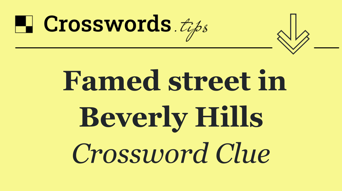 Famed street in Beverly Hills