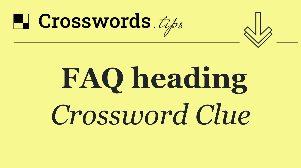 FAQ heading