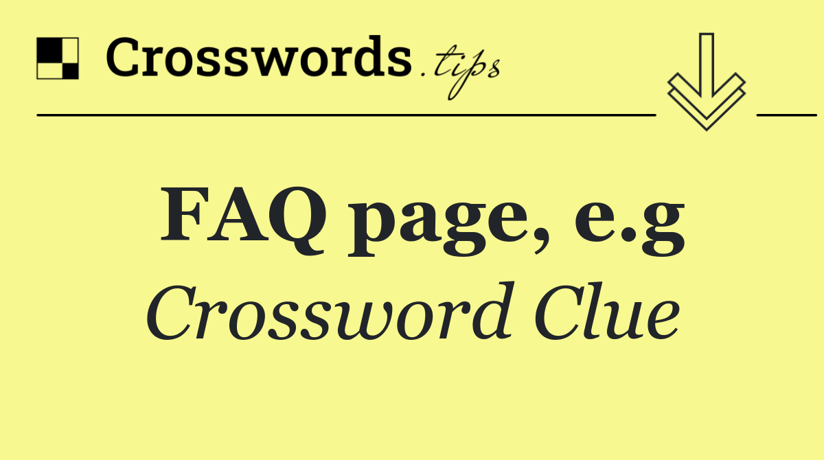 FAQ page, e.g