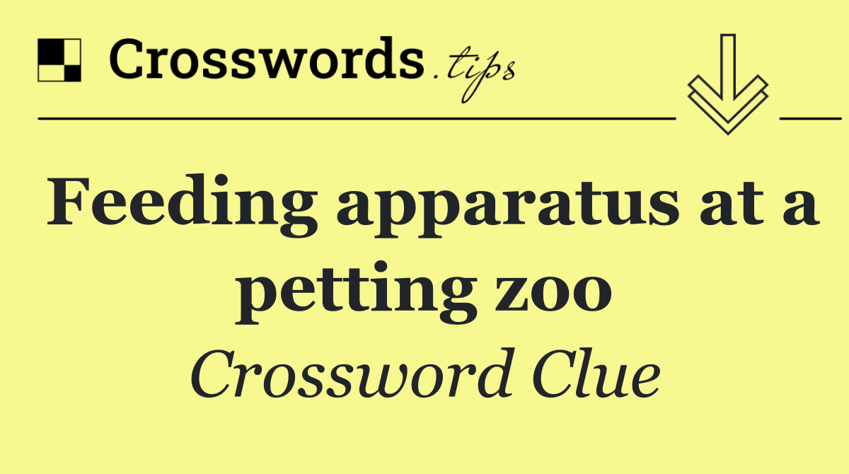 Feeding apparatus at a petting zoo