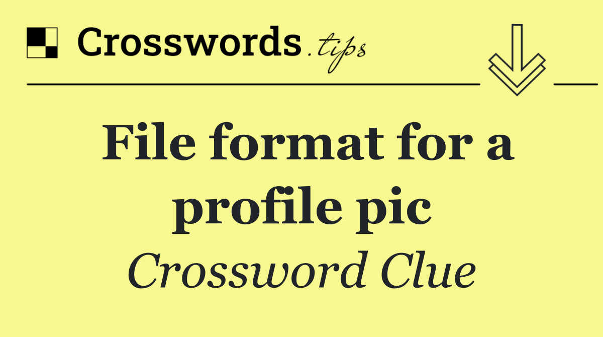 File format for a profile pic