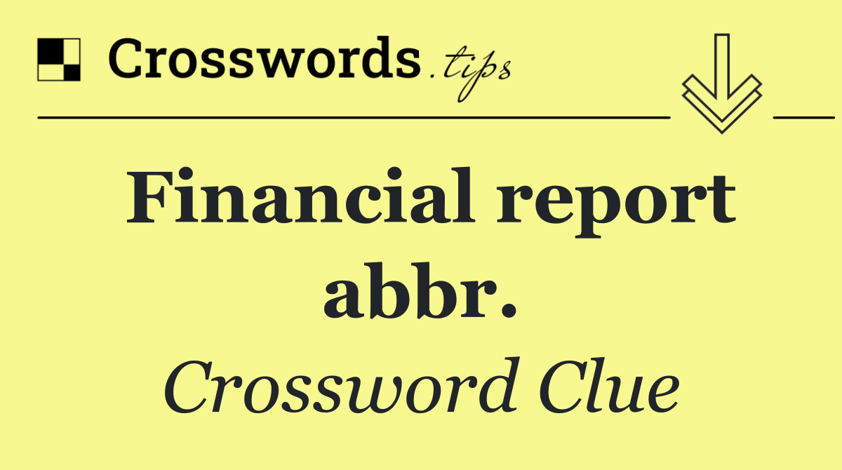 Financial report abbr.