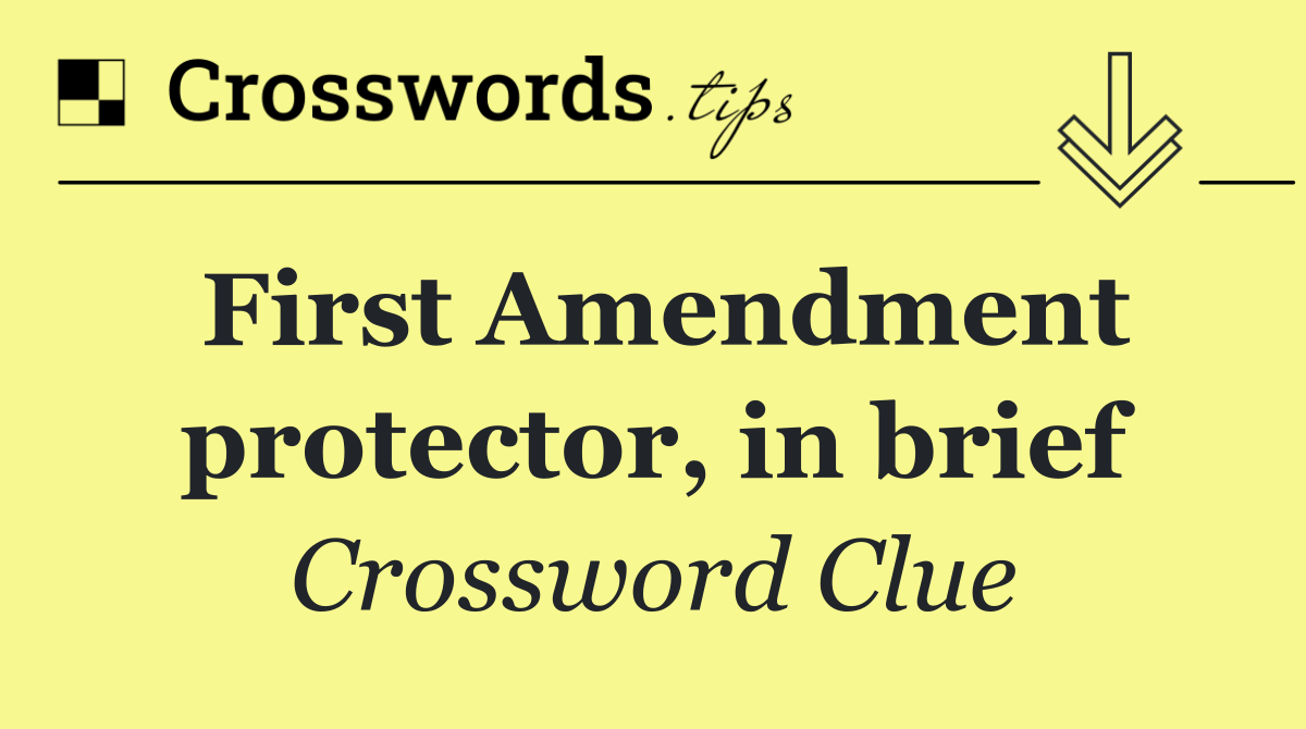 First Amendment protector, in brief