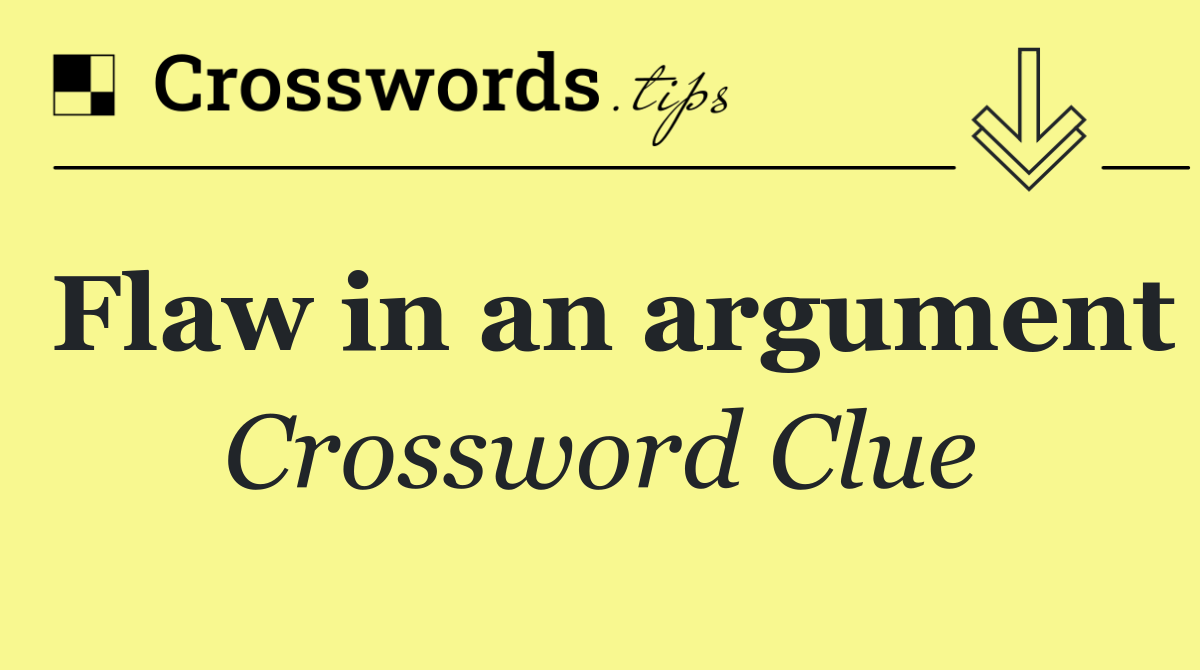 Flaw in an argument