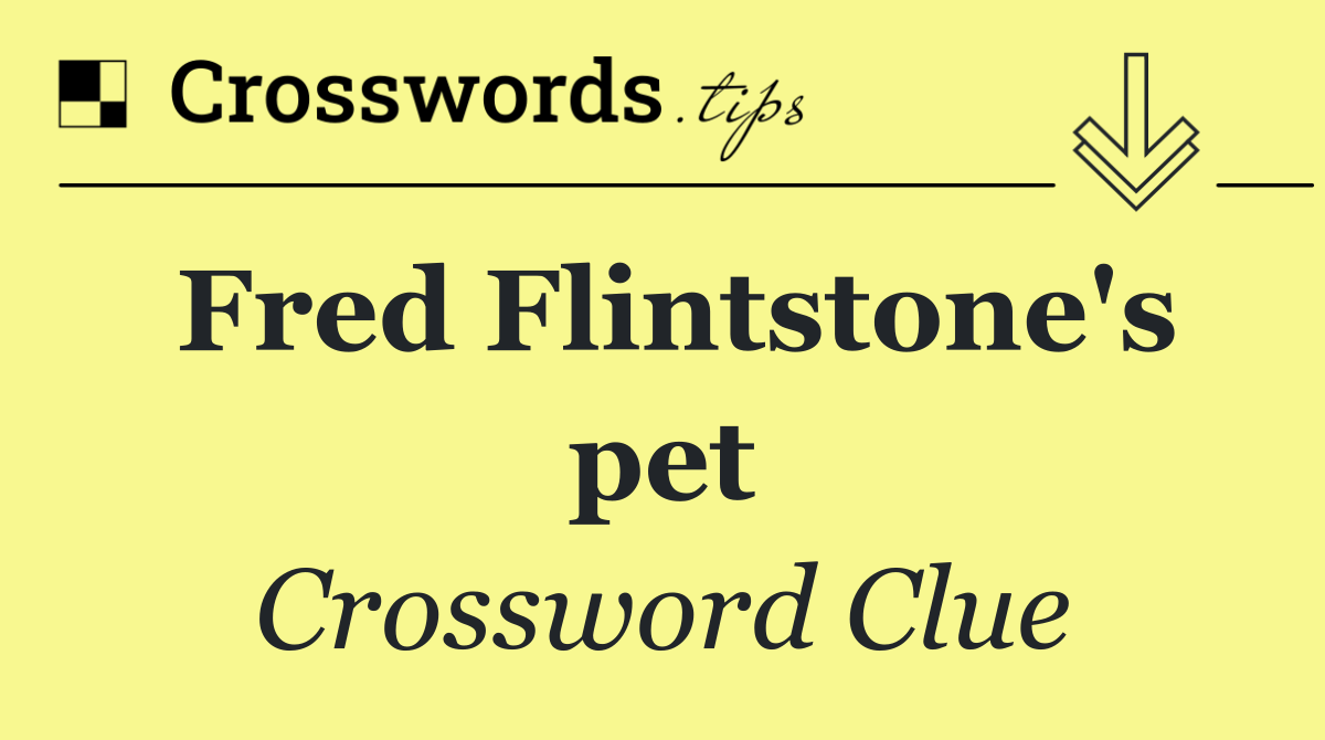 Fred Flintstone's pet