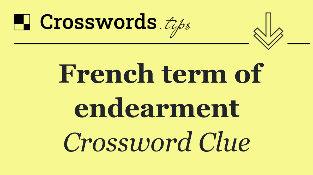 French term of endearment