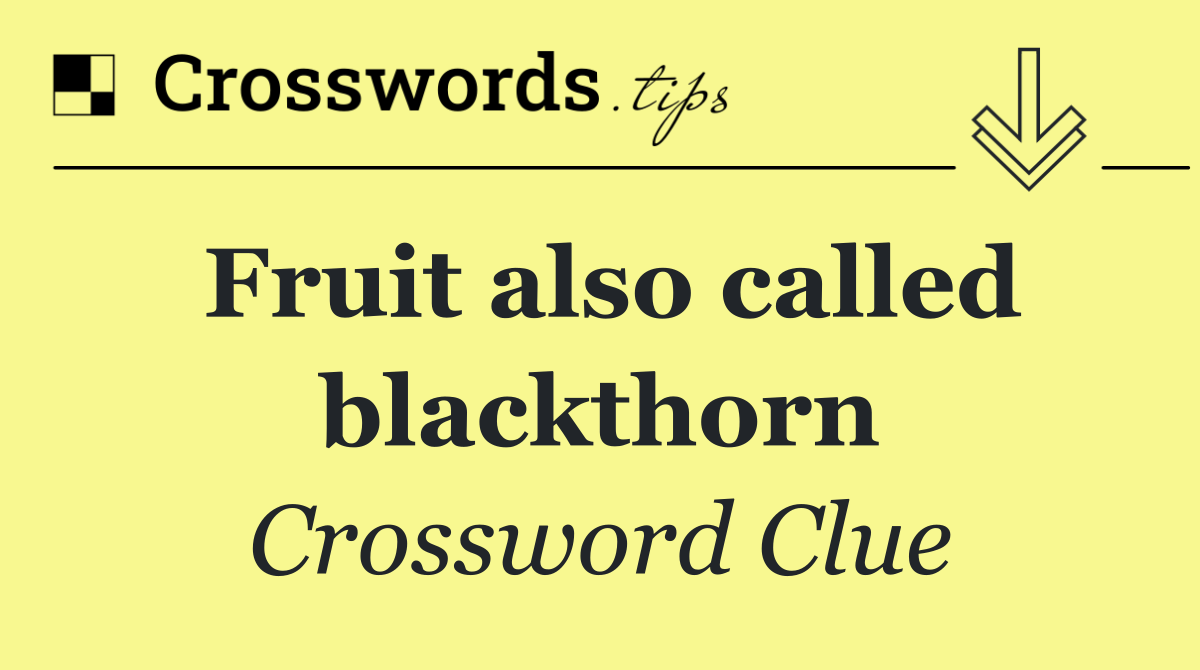Fruit also called blackthorn