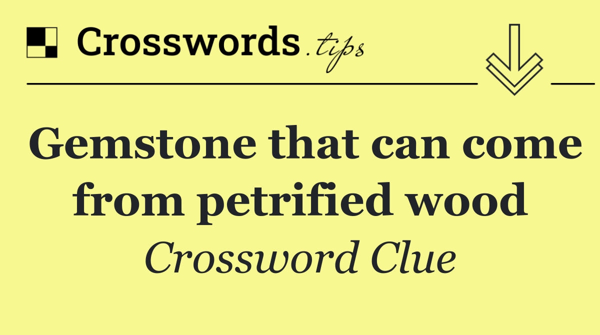 Gemstone that can come from petrified wood