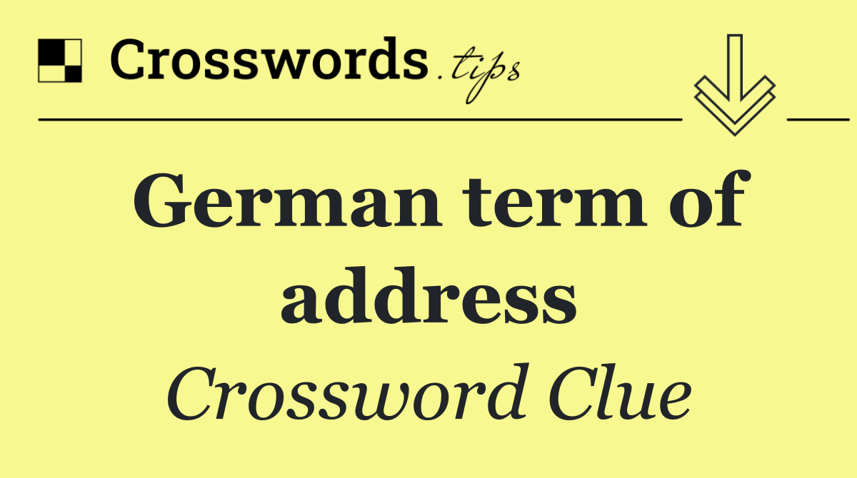 German term of address