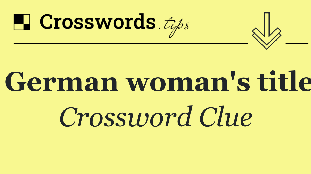German woman's title
