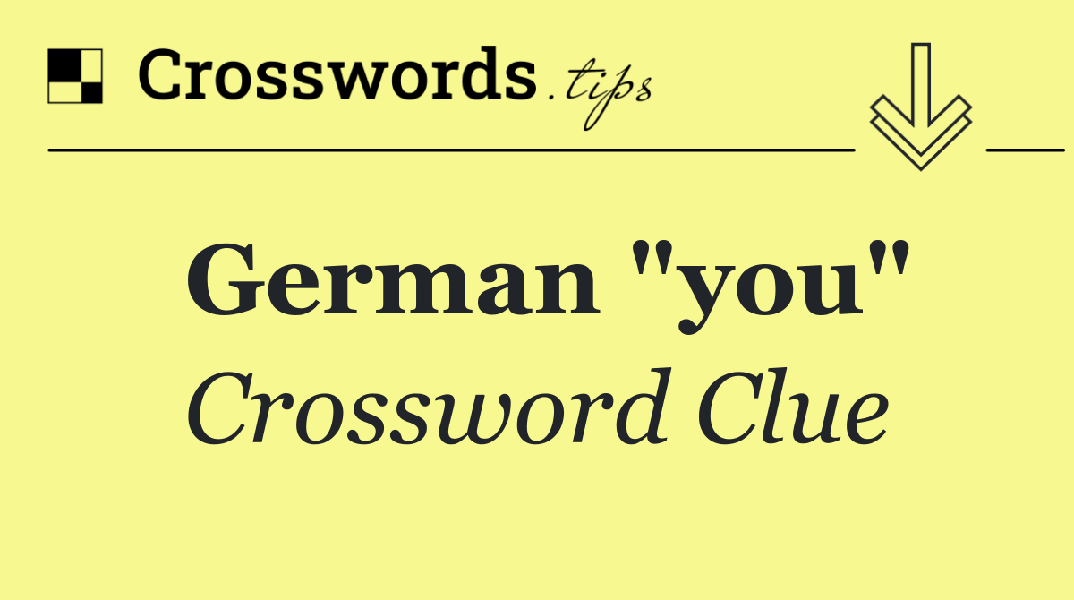 German "you"