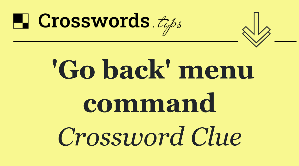 'Go back' menu command