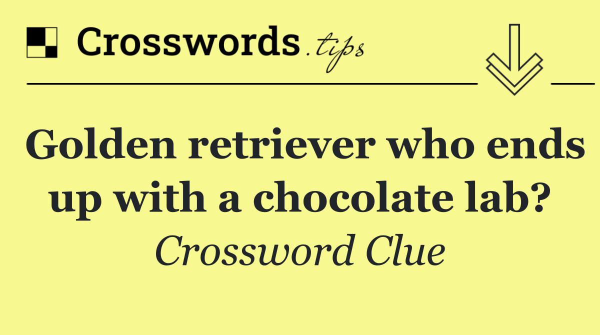 Golden retriever who ends up with a chocolate lab?