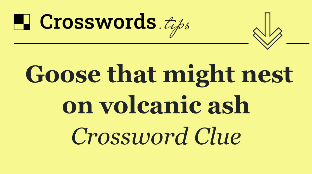 Goose that might nest on volcanic ash