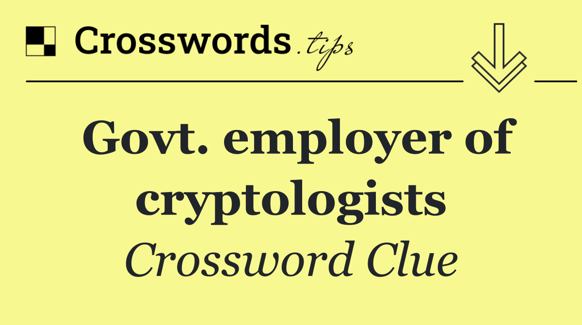 Govt. employer of cryptologists