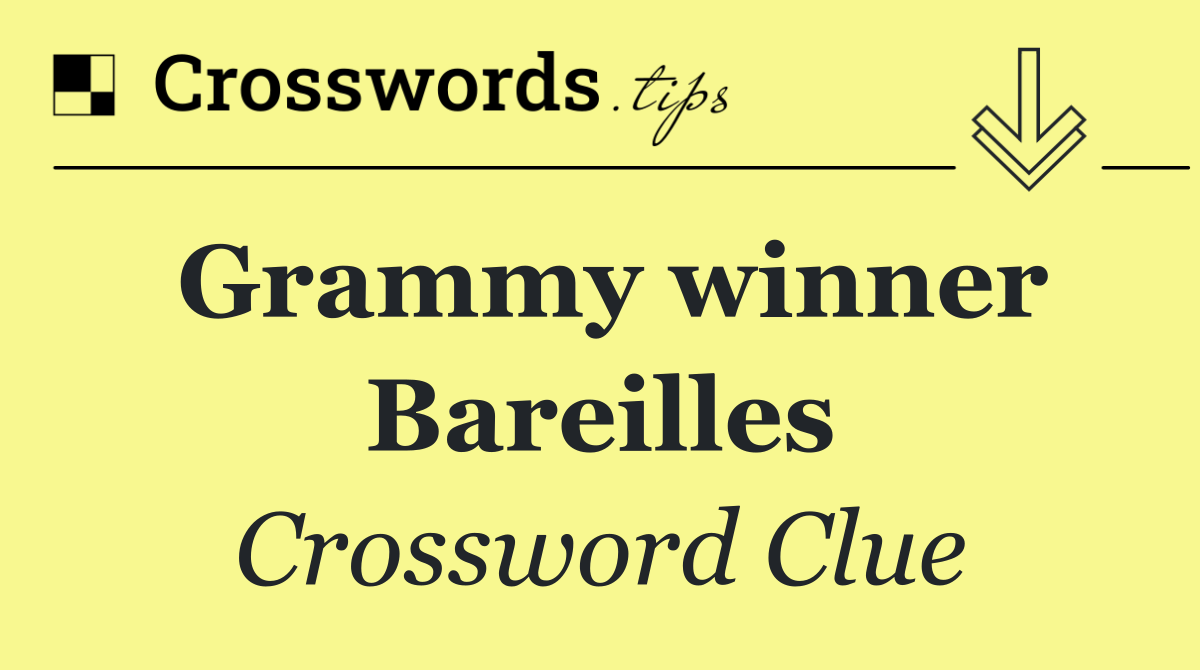 Grammy winner Bareilles