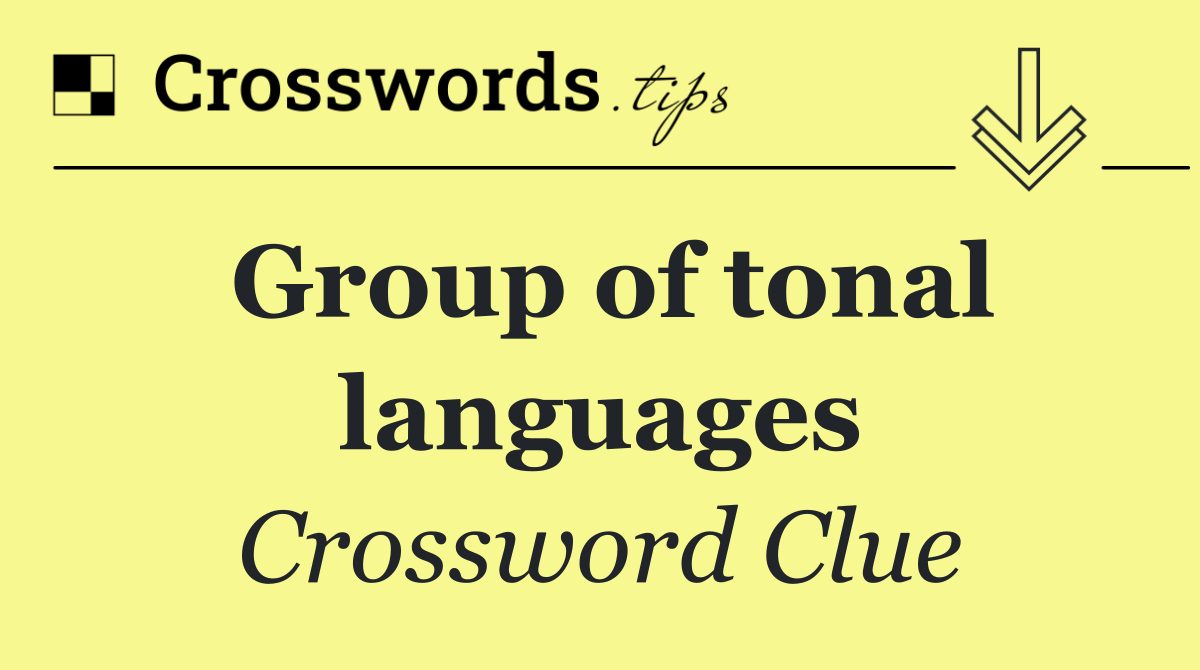Group of tonal languages