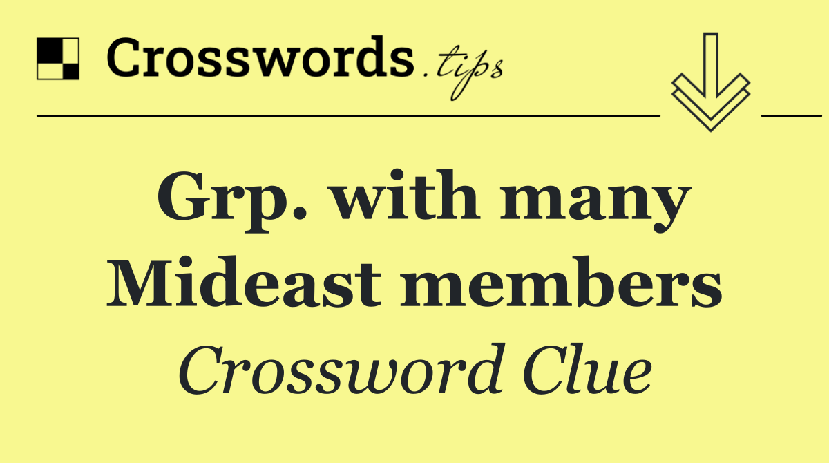 Grp. with many Mideast members