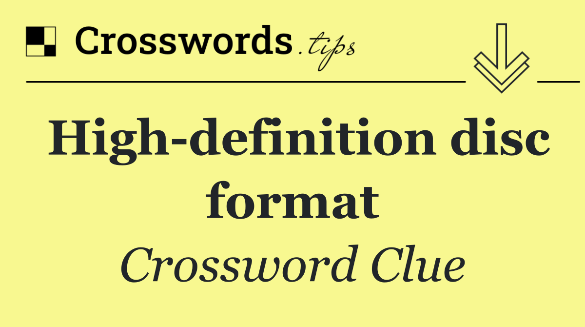 High definition disc format