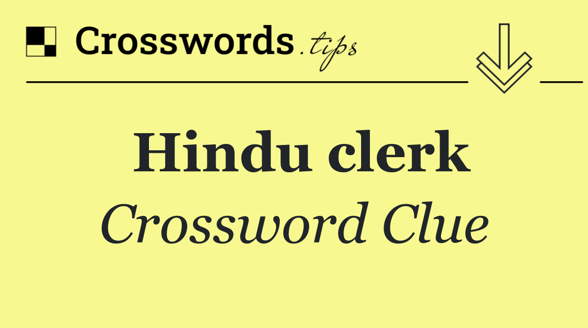 Hindu clerk