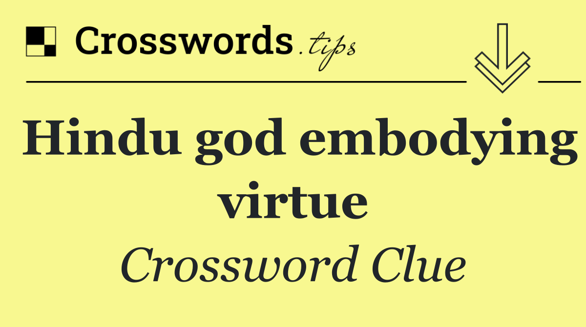 Hindu god embodying virtue