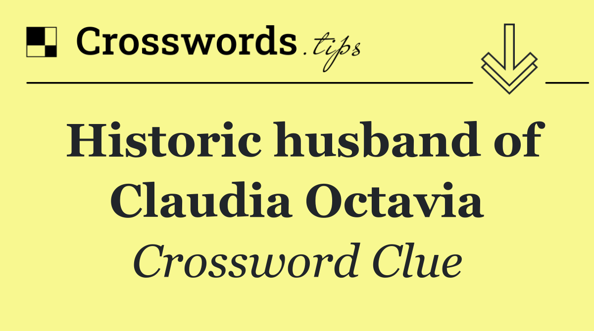 Historic husband of Claudia Octavia