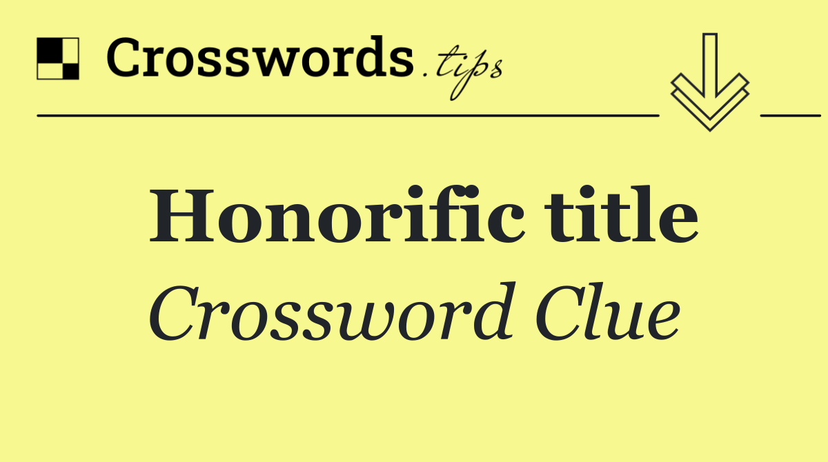 Honorific title
