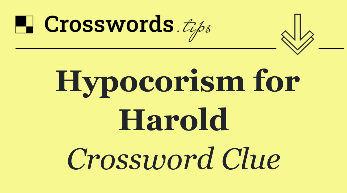 Hypocorism for Harold